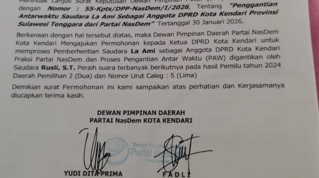 Surat PAW La Ami